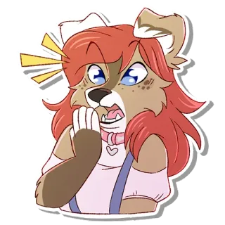 😳 0a55ae75 cachorro, antro, furry, chocado, fofo, desenho animado whatsapp sticker