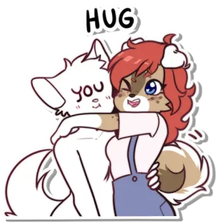 ❤️ 11a6875d HUG abraço, amizade, afeição, animais, fofo whatsapp sticker