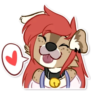 ❤️ 12a2ab7c Furry, Cachorro, Desenho animado, Antropomórfico, Coração whatsapp sticker