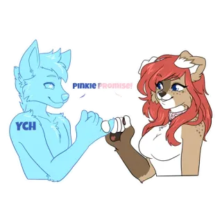 ❤️ 1b08b300 Pinkie Promise! Furry, Anthro, Promessa de mindinho, Animal, Amizade, Fofo whatsapp sticker