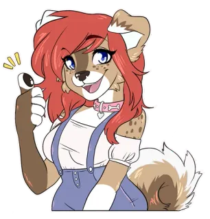 👍 1c8e07ff antropomórfico, furry, cachorro, desenho animado, personagem, arte whatsapp sticker