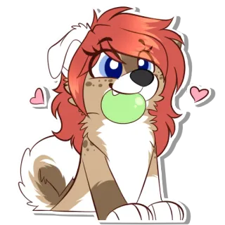 🐶 2620ca31 cachorro, peludo, desenho animado, animal, fofo, corações whatsapp sticker