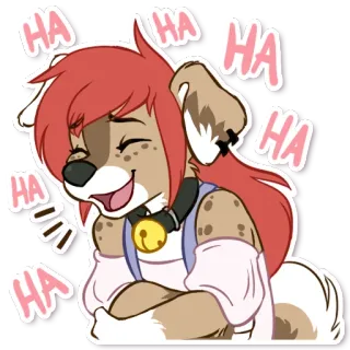 😂 40a729eb HA HA HA HA HA HA HA Furry, Cachorro, Rindo, Desenho animado, Antropomórfico, Humor whatsapp sticker