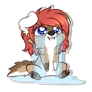 😭 40fe575a chorando, triste, desenho animado, animal, lobo, fofo whatsapp sticker