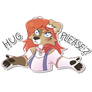🥺 413321ee HUG PLEASE? abraço, por favor, cachorro, peludo, adesivo whatsapp sticker