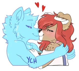 ❤️ 434c10d3 YCH Furry, Amor, Fofo, Animais, Antro whatsapp sticker