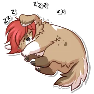 😴 4b095a7d zzz dormindo, cachorro, desenho animado, fofo, cansado, animal whatsapp sticker