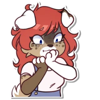 🤢 6e45809e desenho animado, cachorro, ansioso/a, feminino, antropomórfico, fofo/a whatsapp sticker