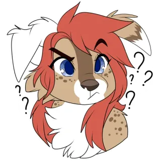 🤔 7dd24e33 pergunta, confuso, furry, desenho animado, cachorro whatsapp sticker