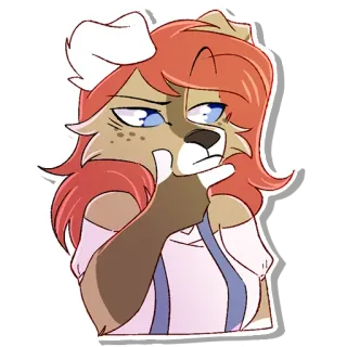 🤔 8743d1ff Furry, Antropomórfico, Cachorro, Desenho animado, Personagem, Pensando whatsapp sticker