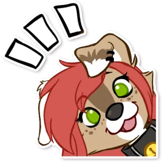 😄 8c36c9f9 desenho animado, cachorro, furry, animal, emoção, exclamação whatsapp sticker