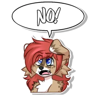 👎 a088a6ea NO! cão, animal, desenho animado, não whatsapp sticker