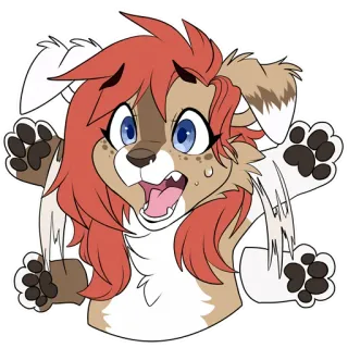 😵‍💫 abab7228 cachorro, peludo, personagem, desenho animado, adesivo, assustado whatsapp sticker