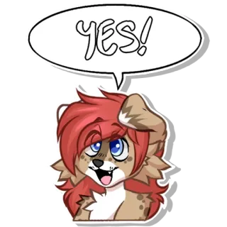 👍 b95dafbf YES! cão, animal, peludo, sim, positivo whatsapp sticker