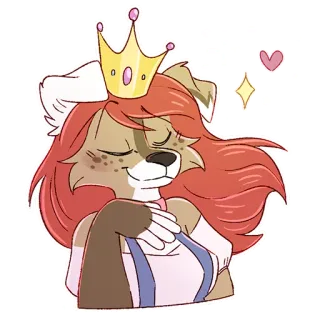 👑 cbc99c46 cachorro, coroa, desenho animado, princesa, fofo whatsapp sticker