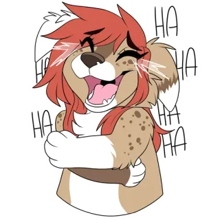 😂 f05483c5 HA HA HA HA HA HA HA rindo, cachorro, peludo, desenho animado, animal whatsapp sticker