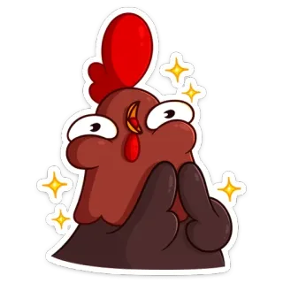 ☺️ 455a9ce3 chicken, bird, animal, cartoon, sparkly, funny, cute telegram sticker
