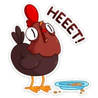🙅‍♂️ c8275755 HEEET! chicken, cartoon, funny, animal, poultry telegram sticker