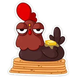😒 8069ae7e курица, блинчики, завтрак, масло, еда, мультфильм, животное telegram sticker