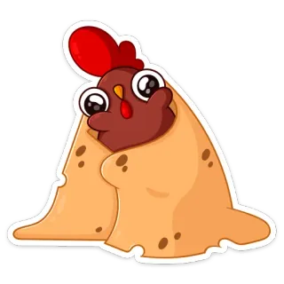 😊 d68a7342 курица, буррито, еда, мультфильм, милый, животное, стикер telegram sticker