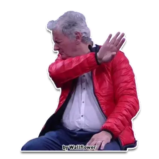 🙈 cd18819d by Wallflower 남자, 빨간 재킷, 팔, 노인 telegram sticker