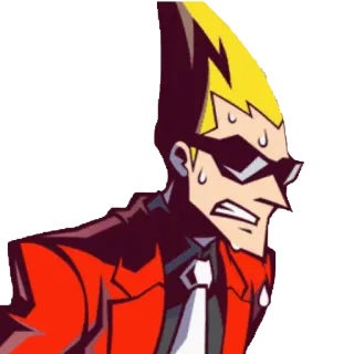 😨 742463d5 การ์ตูน, ผู้ชาย, สูท, แว่นกันแดด, เหงื่อ telegram sticker