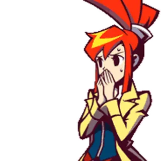 😰 98a6d57d Athena Cykes Ace Attorney อนิเมะ, อเธนา ไซคส์, เอซแอตทอร์นีย์, ตกใจ, อาย, ประหลาดใจ telegram sticker