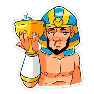 ☺️ 86f3735f faraon, egipt, starożytny egipt, król, złoto, puchar, królewskość, egipski telegram sticker