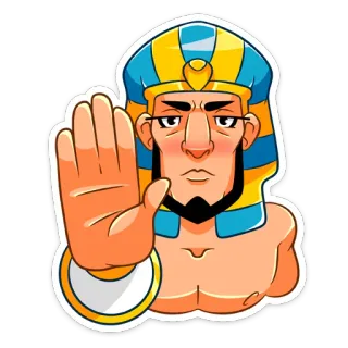 ⛔️ c2e7129b Egipski, Faraon, Postać, Kreskówka, Znak stop telegram sticker