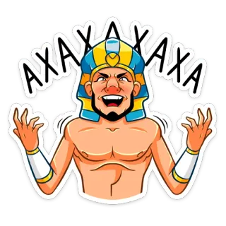 😂 febbf5e8 AXAXAXA egipski, faraon, starożytny egipt, kreskówka, naklejka telegram sticker