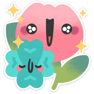 🤩 abb23591 fiore, pianta, carino, kawaii, adesivo, scintillante, floreale, illustrazione telegram sticker