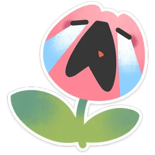 😭 c41a6778 fiore, piangendo, triste, emoji, carino, cartone animato, pianta telegram sticker