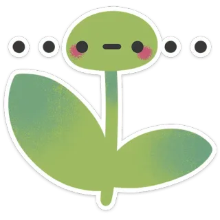 😐 cb4800b4 pianta, carino, emoji, verde, adesivo, kawaii telegram sticker