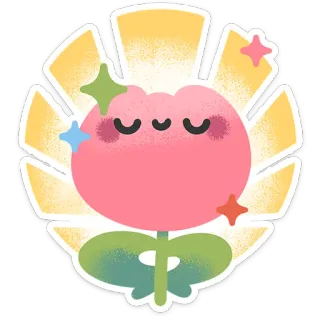 🌸 d3e2da0c fiore, kawaii, carino, cartone animato, pianta, adesivo telegram sticker