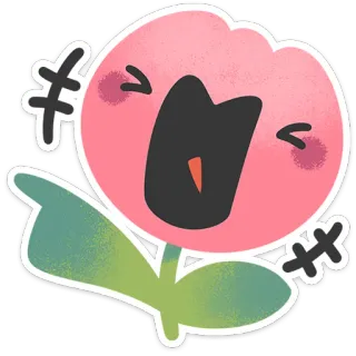 😆 ddaa04d1 fiore, cartone animato, pianta, carino, adesivo, personaggio telegram sticker