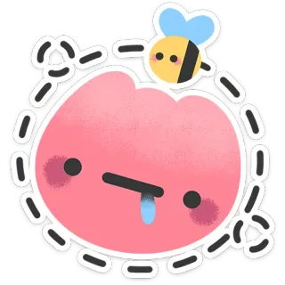 🌸 e89e3a7b Cartone animato, Carino, Ape, Triste, Kawaii, Rosa, Goccia telegram sticker