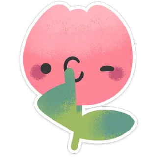 🌸 f47313dc fiore, carino, cartone animato, pianta, occhiolino, adesivo telegram sticker