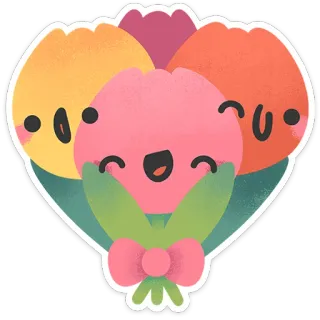 💐 f613ade0 fiori, bouquet, carino, felice, rosa, floreale, kawaii telegram sticker