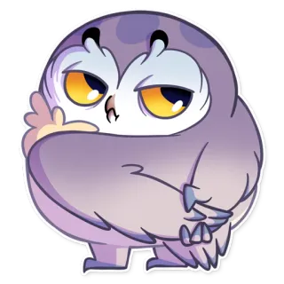 😒 1b37d689 búho, dibujos animados, animal, pegatina telegram sticker