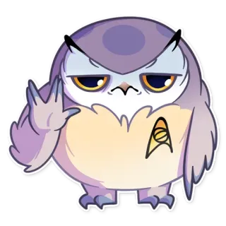 🖖 58e25b15 Star Trek owl, star trek, funny, cute, cartoon, tv show telegram sticker