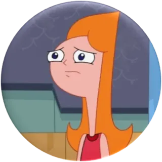 😞 29665f22 Candace Flynn Phineas and Ferb 漫画, 妹, 悲しい, キャラクター telegram sticker
