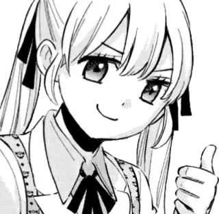 👍 3840f680 Anime, Dziewczyna, Kciuk w górę, Manga telegram sticker