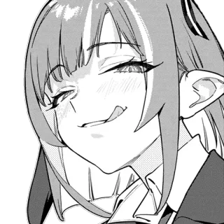 😋 69ae35c5 anime, manga, dziewczyna, uśmiechnięta, mrugająca, kreskówka telegram sticker