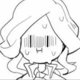 📷 32a42648 Cartoon, ängstlich, schwitzend, nervös, Chibi telegram sticker