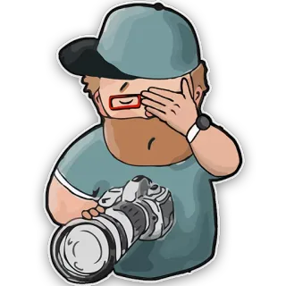 🙈 0d23652a fotografo, macchina fotografica, uomo, ritratto, adesivo telegram sticker