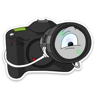 🙂 0c1fa0cc 相机, 摄影, 贴纸, 卡通 telegram sticker