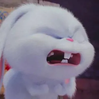😣 f77ad6b2 Snowball The Secret Life of Pets うさぎ, ウサギ, 動物, 可愛い, マンガ, アニメ telegram sticker