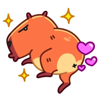 ❤️ 46f3819a Kapibara, Zwierzę, Słodkie, Kreskówka, Zabawne, Serce telegram sticker