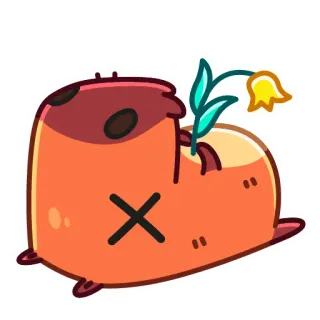 😵 c6dd09d2 naklejka, kreskówka, postać, kwiat, roślina, słodki telegram sticker