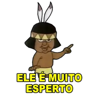 😲 21471f9e ELE É MUITO ESPERTO 만화, 아메리카 원주민, 머리 장식, 캐릭터, 똑똑한 telegram sticker